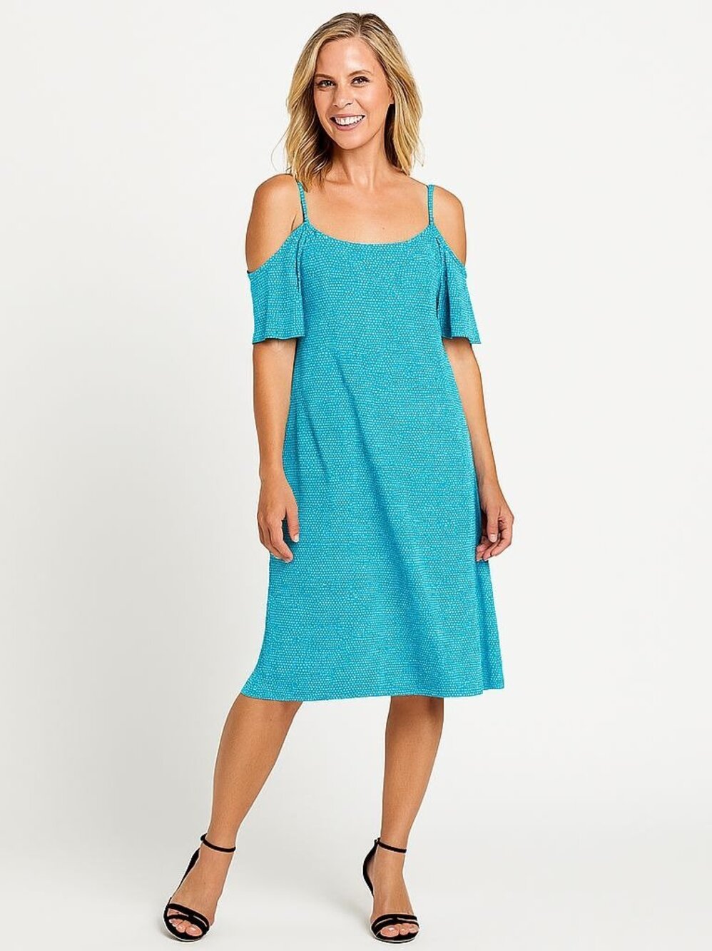 2/$30 Michael Michael Kors M Womens Turquoise Patterned Dress